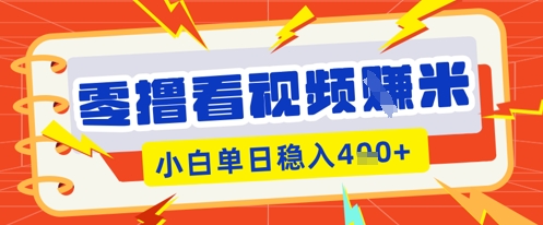 零撸看视频躺Z项目，看一个20秒的视频获得 0.3 米，小白一天收益几张，看得越多奖励权重越高-第一人副业终点站