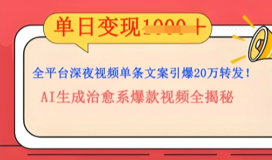 全平台深夜文案新风口:DeepSeek生成百万播放量金句,治愈系内容涨粉速度快4倍-第一人副业终点站