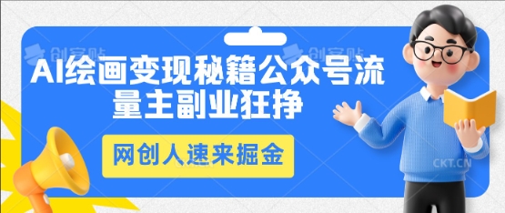 AI绘画变现秘籍:公众号流量主副业狂挣,网创人速来掘金-第一人副业终点站