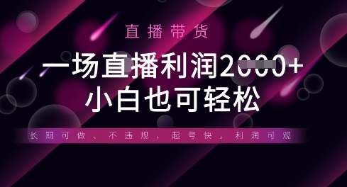 半无人直播带货,一场利润数张,适合所有平台玩法,小白也可轻松-第一人副业终点站